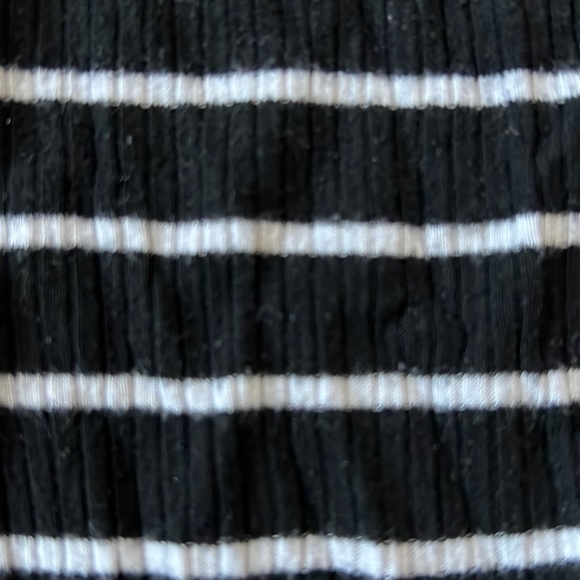 Forever 21 bodysuit black and white striped mock neck - Picture 3 of 4